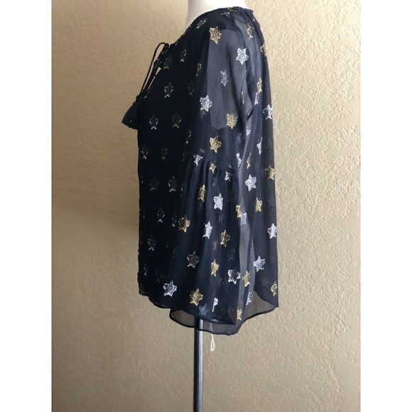 Rebecca Minkoff Womens Black Chiffon Top Size S - Picture 7 of 12